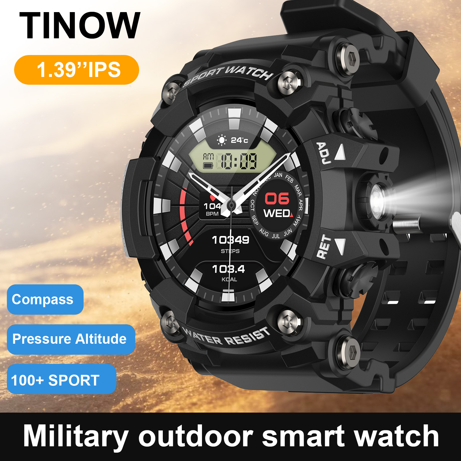 Hybrid Smartwatch - Montre connectée d'extérieur Realtek avec boussole