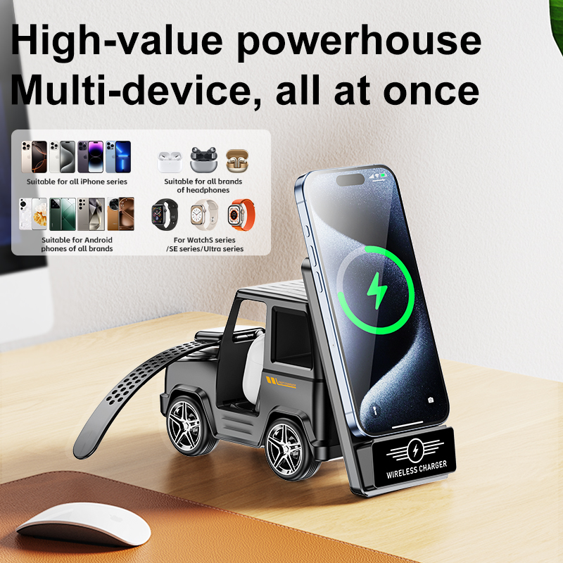 Xwatch Smartwatch - Chargeur sans fil multifonctionnel 3-en-1 pour