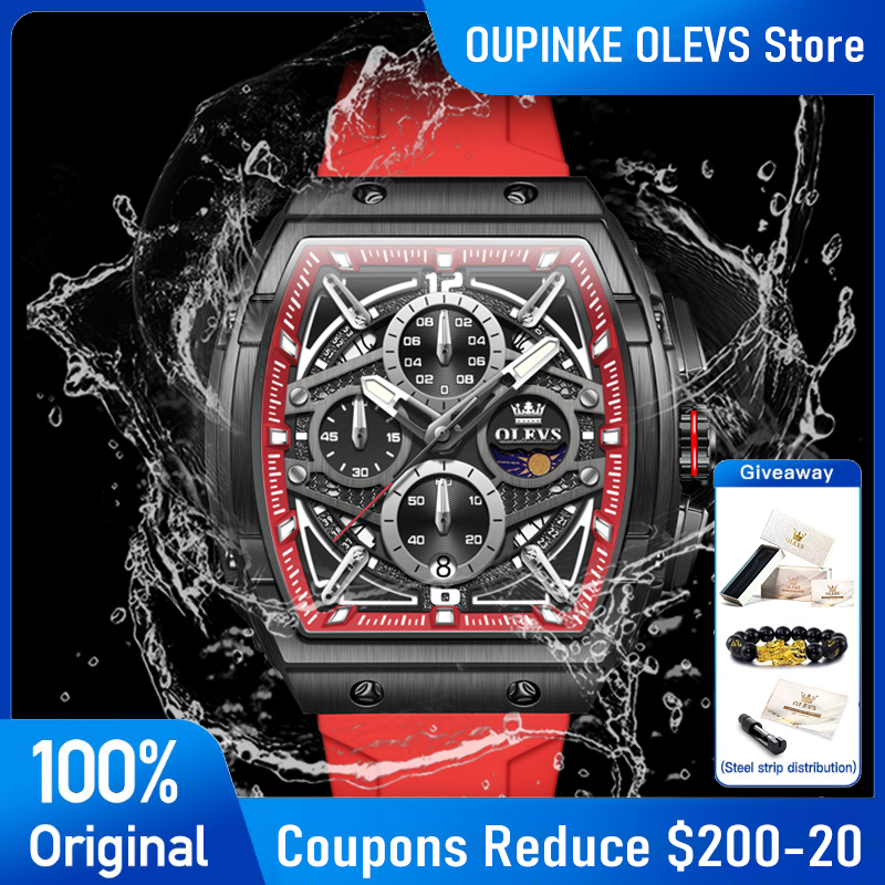 Skeleton Mechanical Watch - OLEVS 2975 montre pour hommes mode