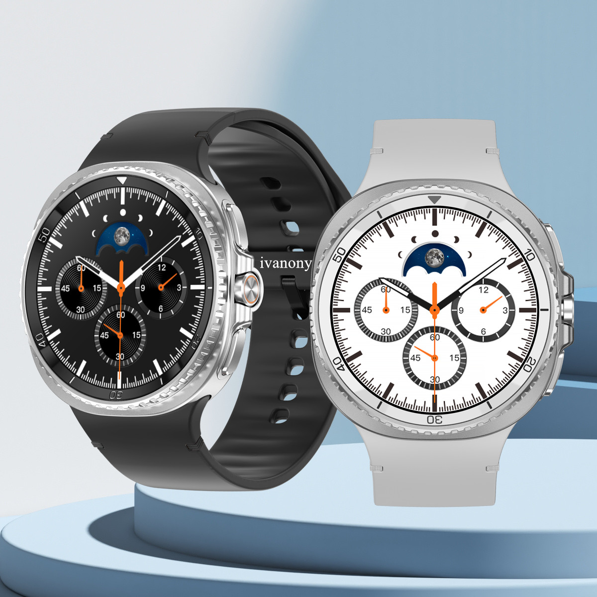 Hybrid Smartwatch - Montre intelligente homme avec lunette rotative