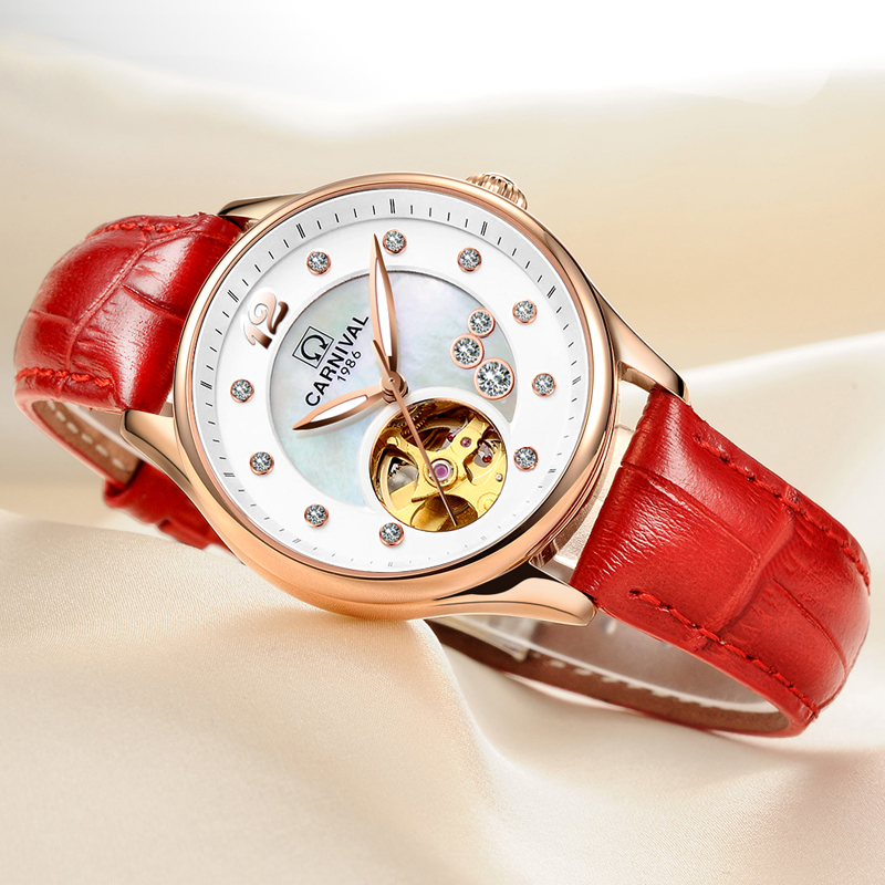 Skeleton Mechanical Watch - Montre de luxe pour femme CARNIVAL