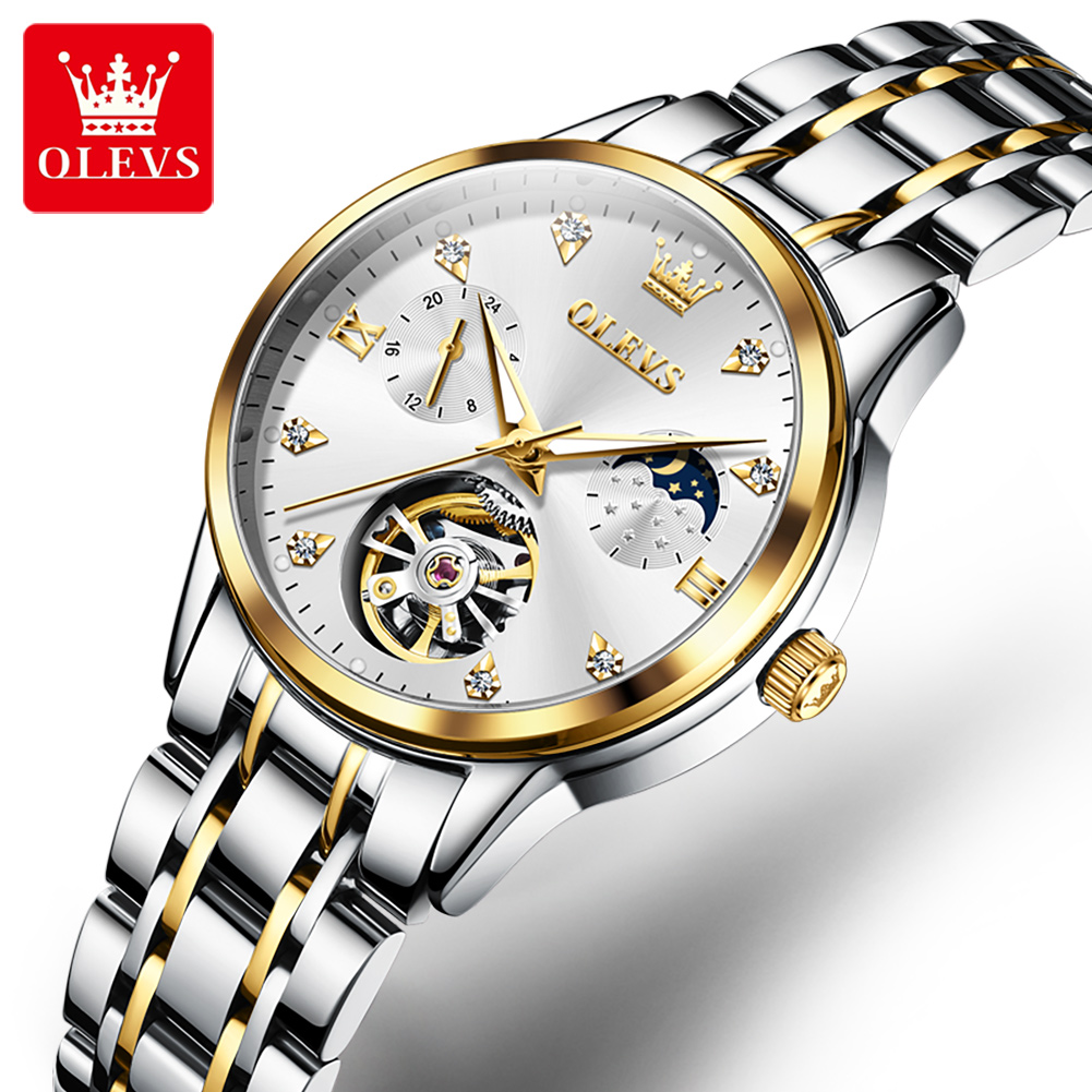 Skeleton Mechanical Watch - Montres automatiques squelette OLEVS 6608 pour