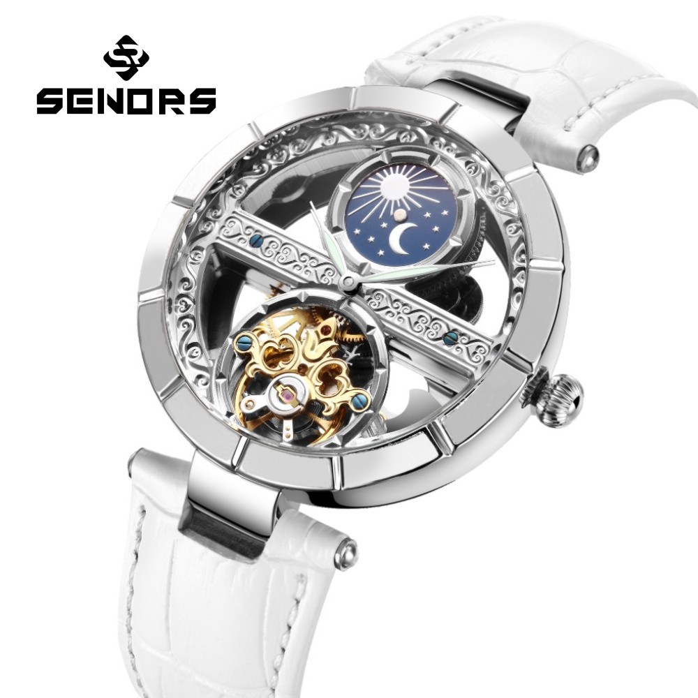 Skeleton Mechanical Watch - Montres mécaniques Seton Tourbillon pour femmes,