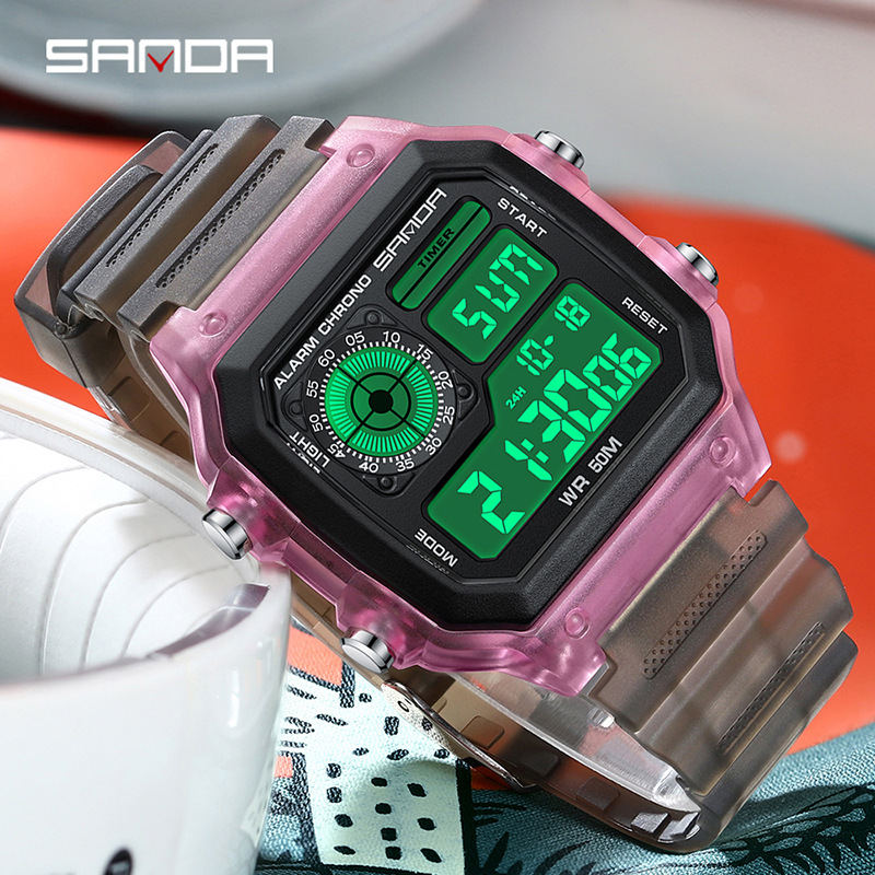 Chronograph Sport Watch - Montres électroniques pour femmes Fashyion Sanda,