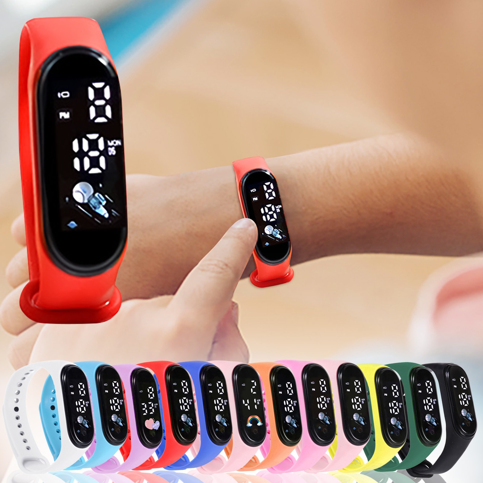Smartwatch Digital Watches For Kid Girl - Montre intelligente étanche en silicone pour