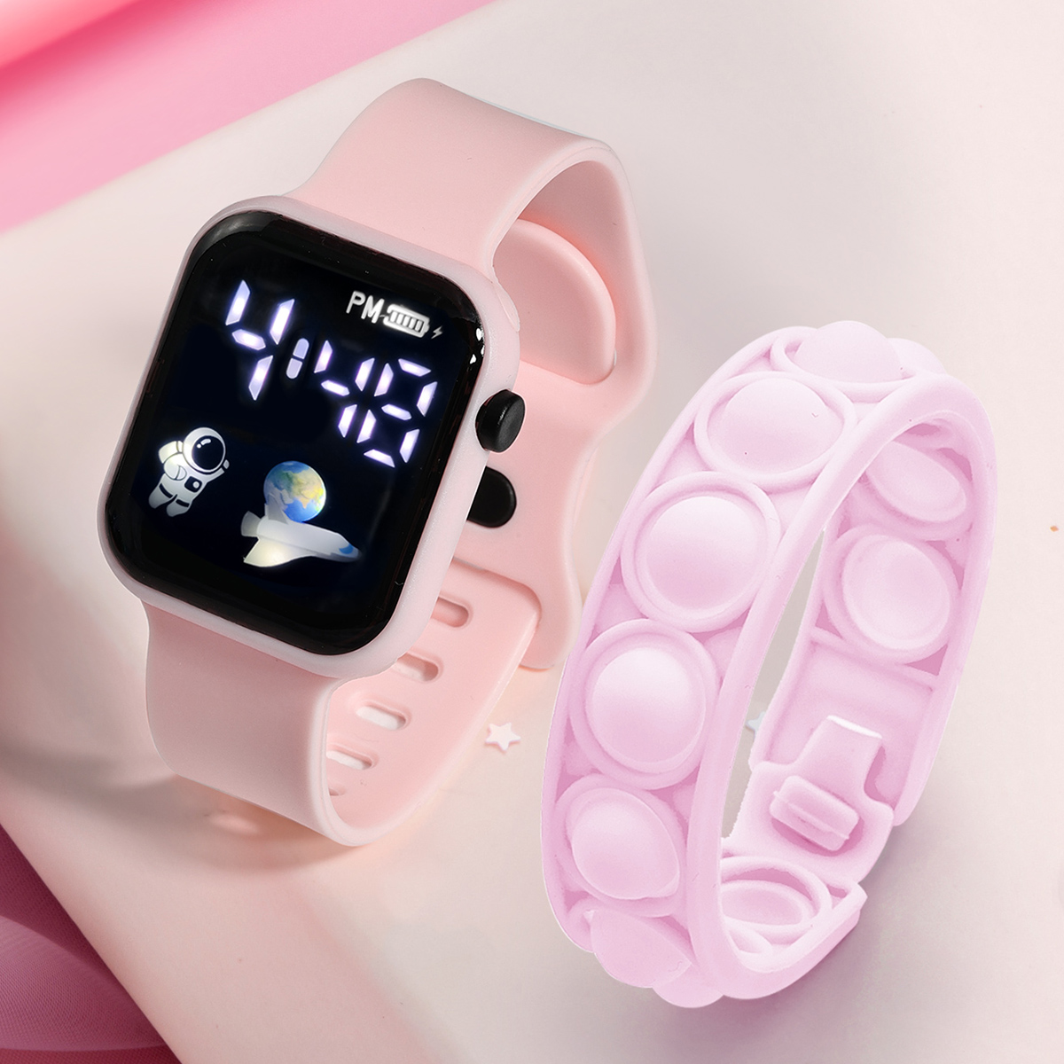 Smartwatch Watches Digital - Bracelet de montre intelligente pour enfants,