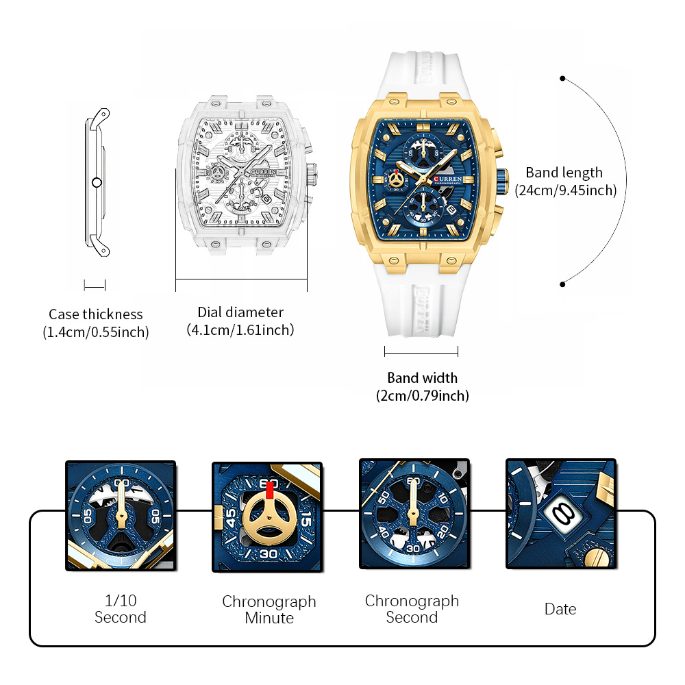 Montre vintage de luxe CURREN  - Chronograph Sport Watch avis et prix