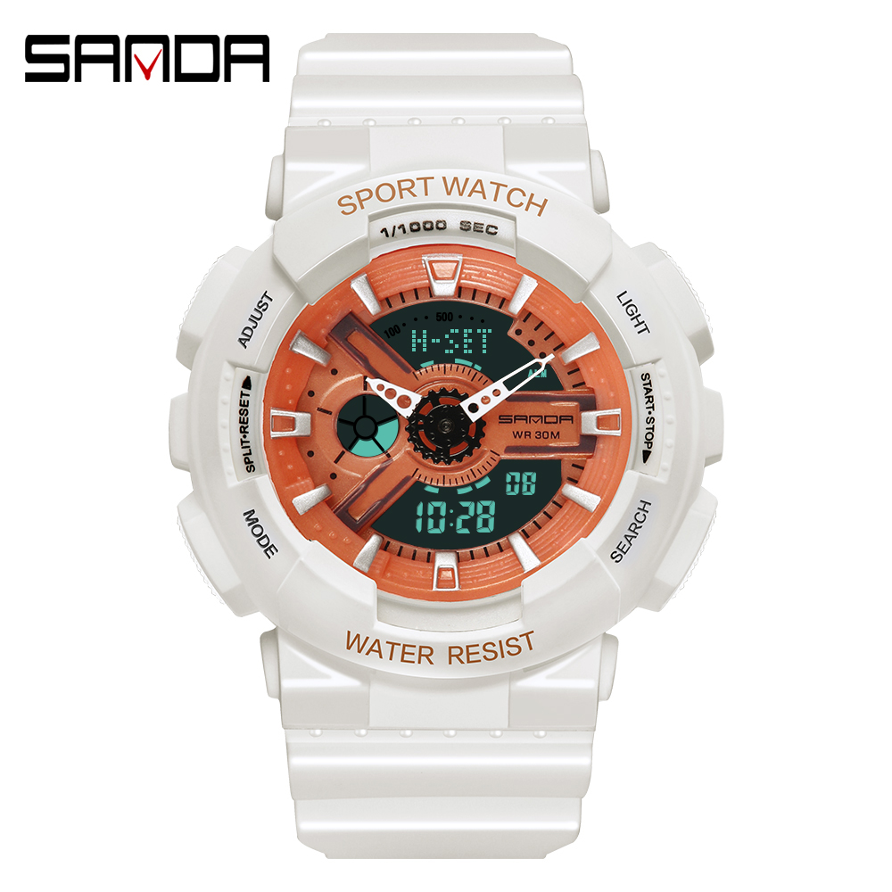 Sanda-Montre numérique blanche - Chronograph Sport Watch avis et prix