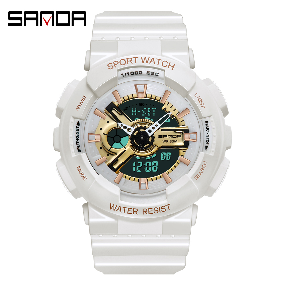 Sanda-Montre numérique blanche - Chronograph Sport Watch avis et prix