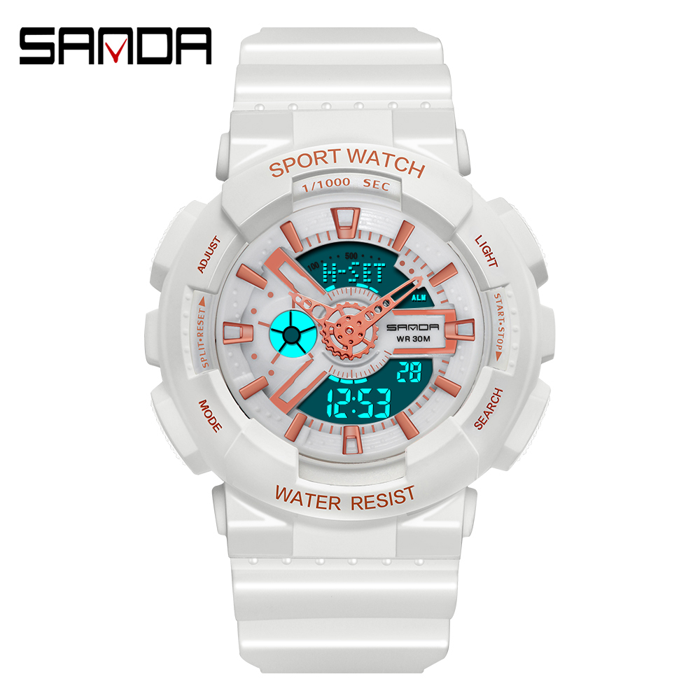 Sanda-Montre numérique blanche - Chronograph Sport Watch avis et prix