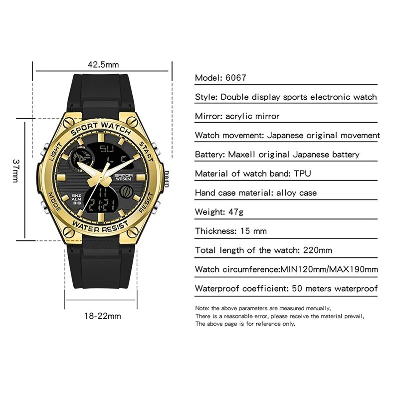 SANDA marque G Style LED montr - Chronograph Sport Watch avis et prix
