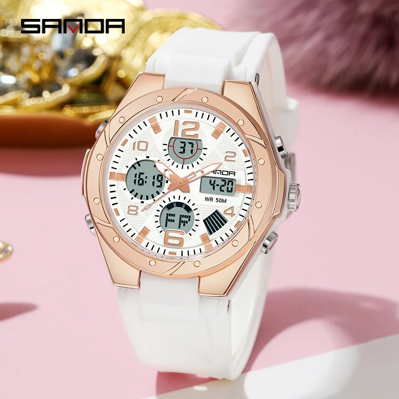 Montre SANDA rose pour femme,  - Chronograph Sport Watch avis et prix